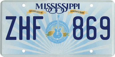 MS license plate ZHF869