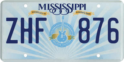 MS license plate ZHF876
