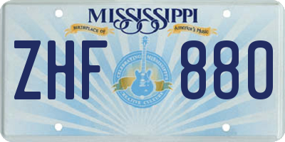 MS license plate ZHF880