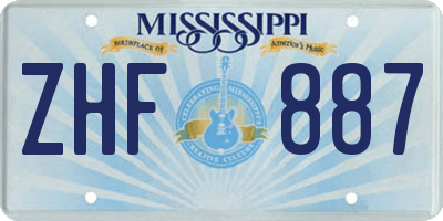 MS license plate ZHF887