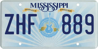 MS license plate ZHF889