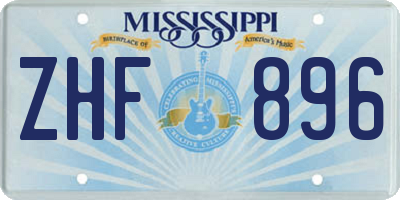 MS license plate ZHF896
