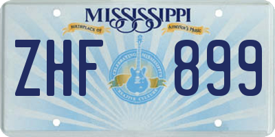 MS license plate ZHF899