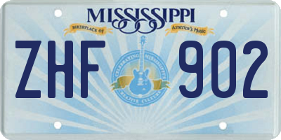 MS license plate ZHF902