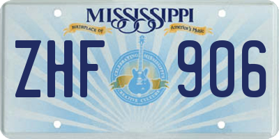 MS license plate ZHF906