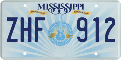 MS license plate ZHF912