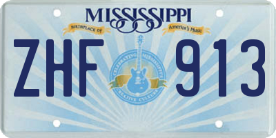 MS license plate ZHF913