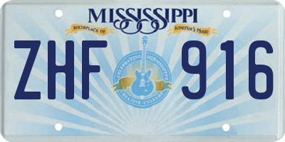 MS license plate ZHF916