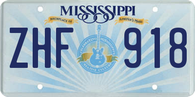 MS license plate ZHF918