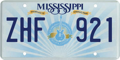 MS license plate ZHF921