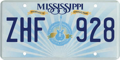 MS license plate ZHF928