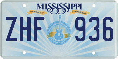 MS license plate ZHF936