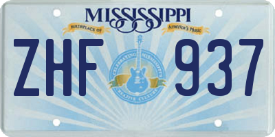 MS license plate ZHF937