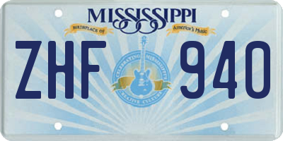 MS license plate ZHF940