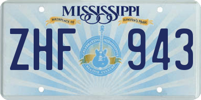MS license plate ZHF943