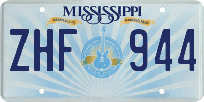 MS license plate ZHF944