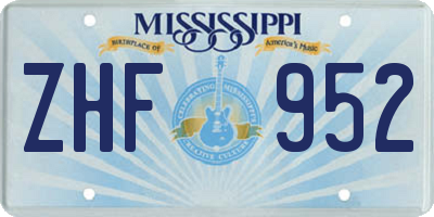MS license plate ZHF952
