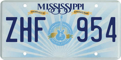 MS license plate ZHF954