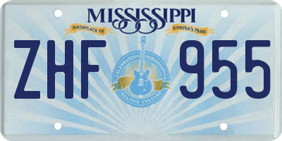 MS license plate ZHF955