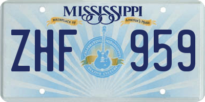 MS license plate ZHF959