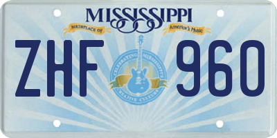 MS license plate ZHF960