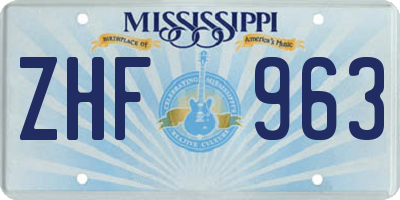 MS license plate ZHF963