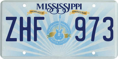 MS license plate ZHF973