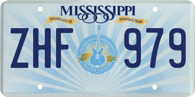 MS license plate ZHF979