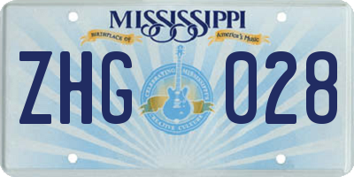 MS license plate ZHG028
