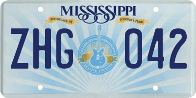 MS license plate ZHG042