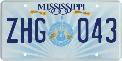 MS license plate ZHG043