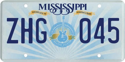 MS license plate ZHG045