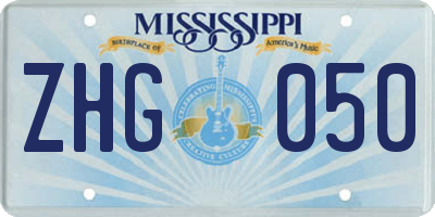MS license plate ZHG050