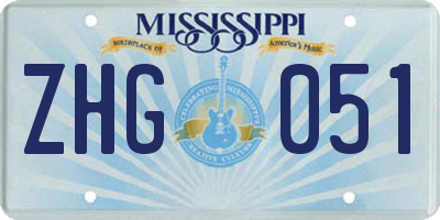 MS license plate ZHG051