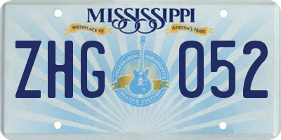 MS license plate ZHG052