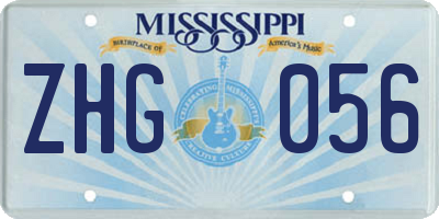 MS license plate ZHG056