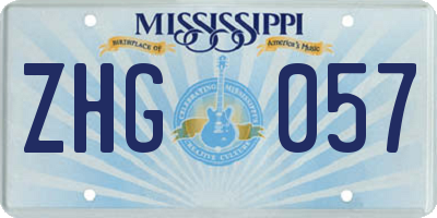 MS license plate ZHG057