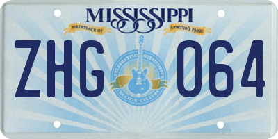 MS license plate ZHG064