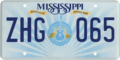 MS license plate ZHG065