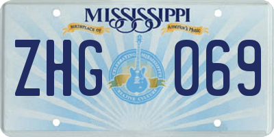 MS license plate ZHG069