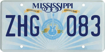 MS license plate ZHG083