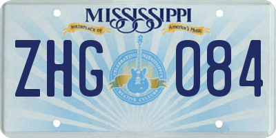 MS license plate ZHG084