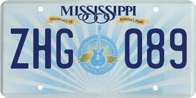 MS license plate ZHG089