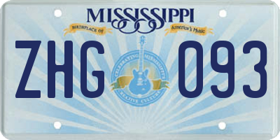 MS license plate ZHG093