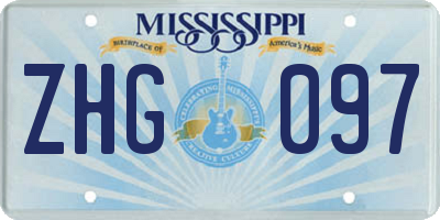 MS license plate ZHG097