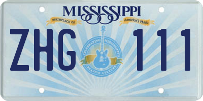 MS license plate ZHG111