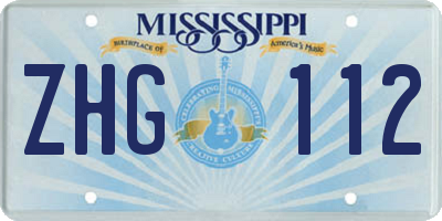 MS license plate ZHG112