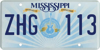 MS license plate ZHG113