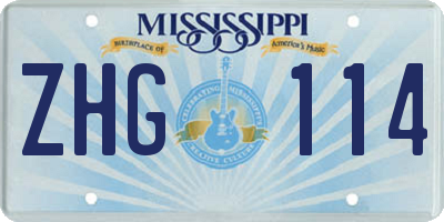 MS license plate ZHG114