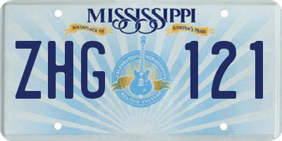 MS license plate ZHG121